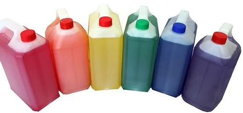 Variety of professional cleaning chemicals and detergents